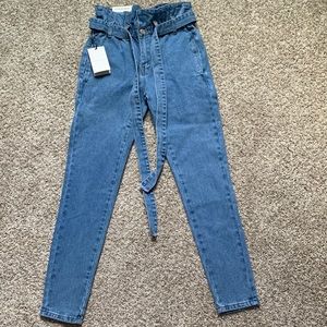 Paper bag Waist Belted Jean